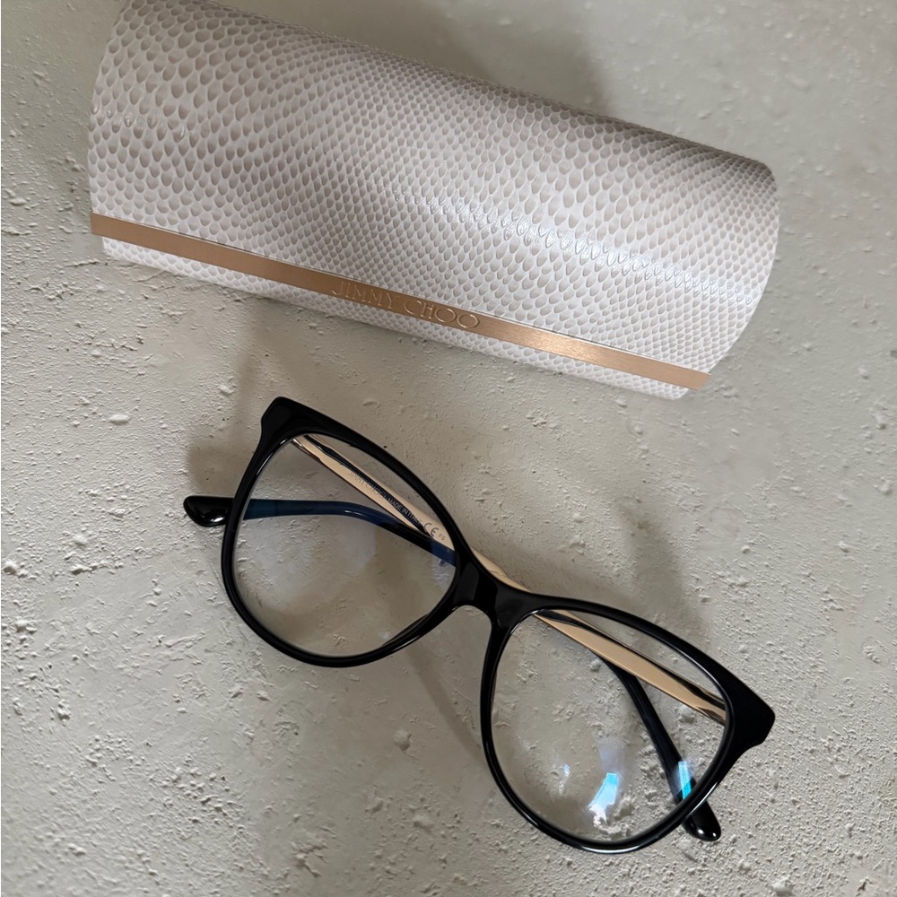 Jimmy Choo Black Glasses with Cream Case